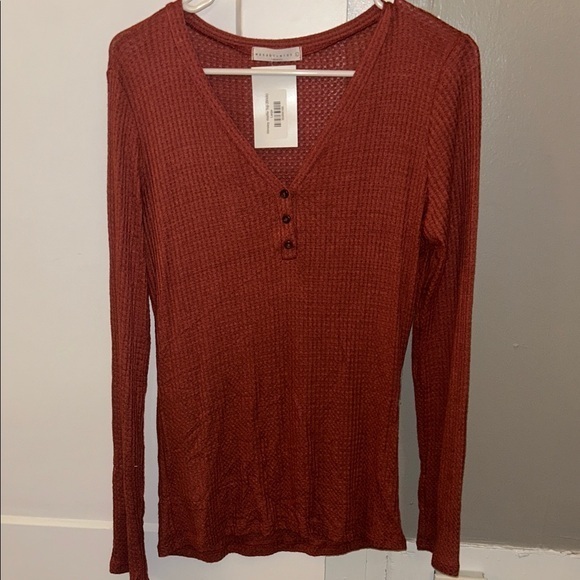 Wasabi + Mint Tops - NWT Winsley Waffle Top- Large